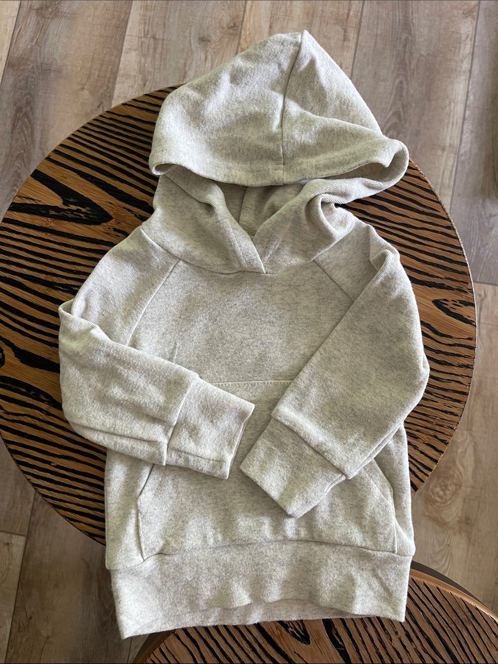 Little One Shop- Light Grayish Cream Hooded Pullover Sweatshirt